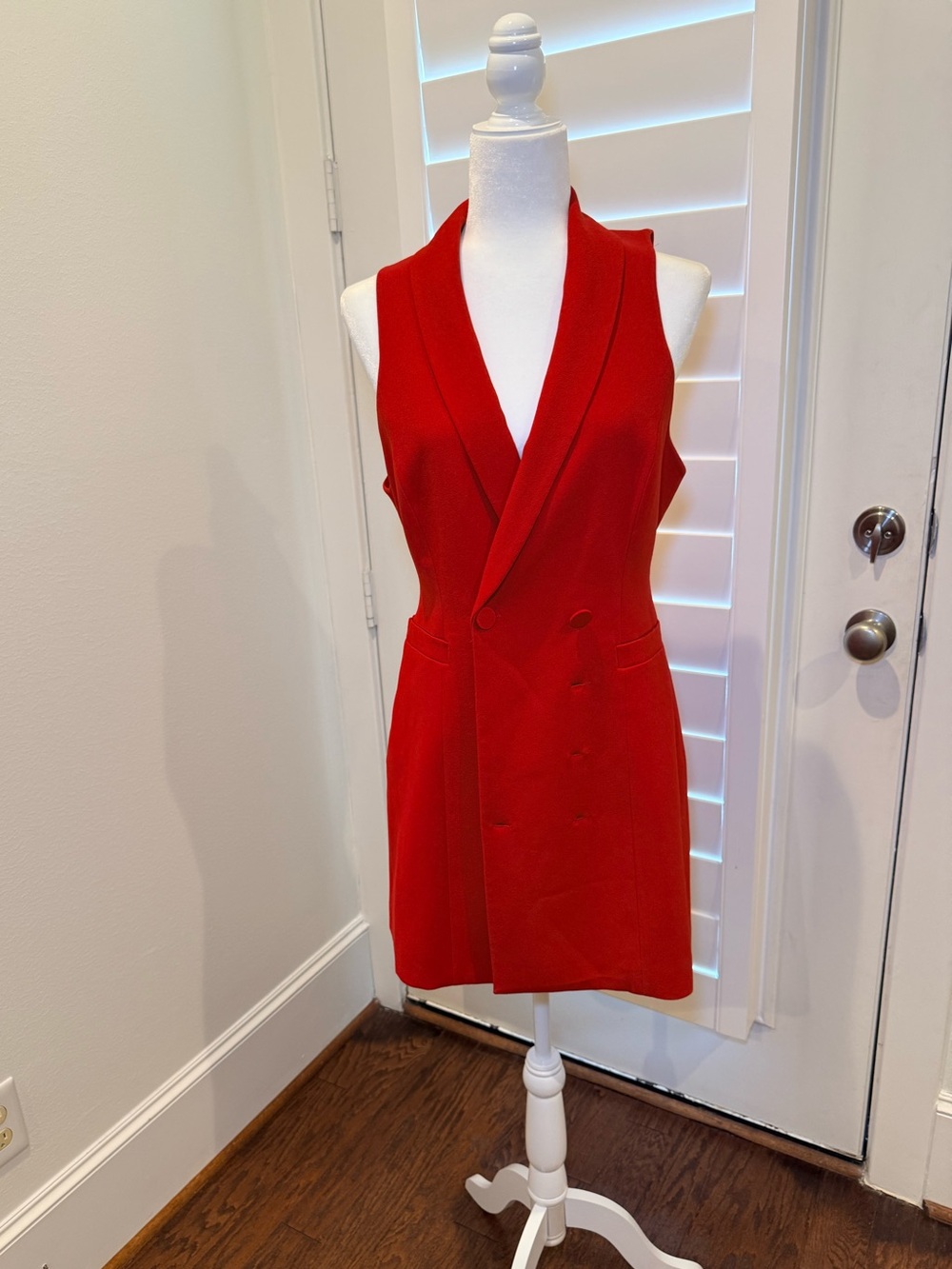 Alice + Olivia Red Sleeveless Blazer Mini Dress